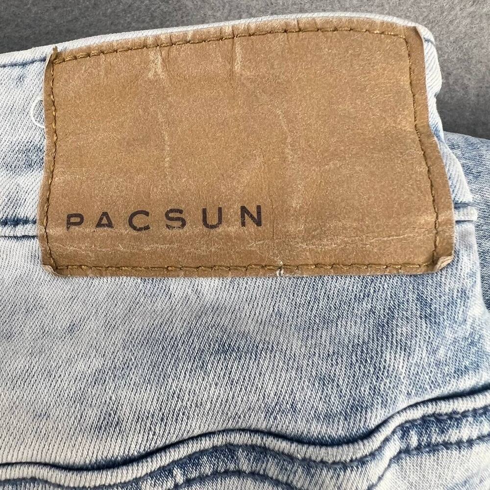 Pacsun Stacked Skinny Jeans Distressed Acid Wash Women's Size 30x32 - Picture 12 of 15